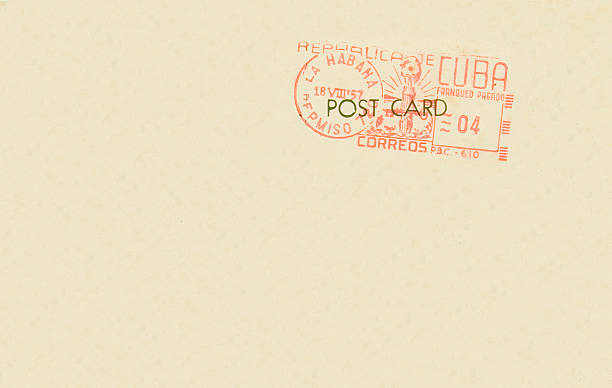 Old 1957 Postcard Back With Havana Cuba Postmark