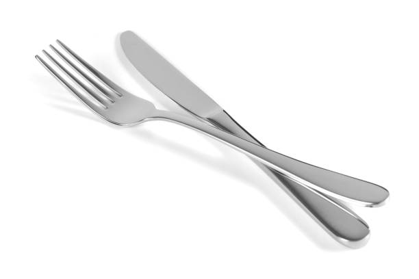 Isolated image of a set of fork and knife on white