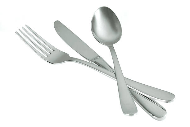 talheres ambiente - silverware spoon isolated fork - fotografias e filmes do acervo