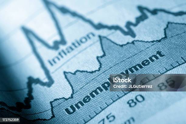 Folded Sheet Of Paper With An Unemployment Graph On Stock Photo - Download Image Now