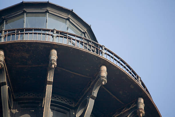 istock upper section of lighthouse details with windows and walk 172753008