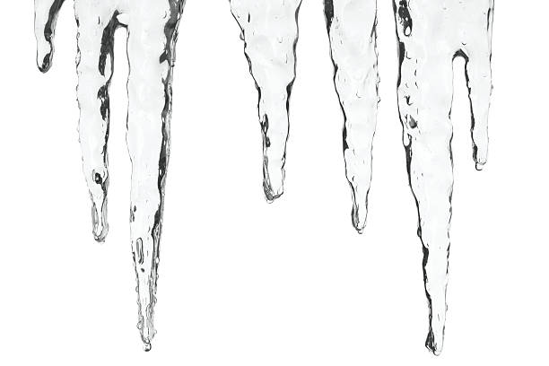 icicles with detailed clipping path stock photo