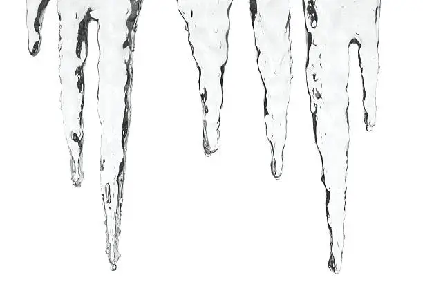 Photo of icicles with detailed clipping path