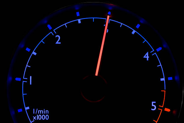 o blue tachometer - 3000 rpm - speedometer odometer car rpm imagens e fotografias de stock