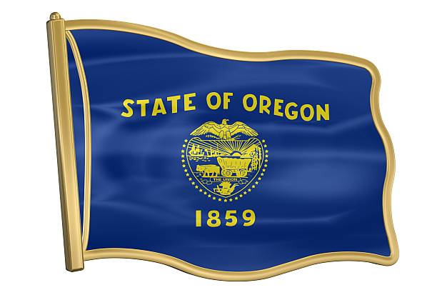US State Flag Pin - Oregon stock photo