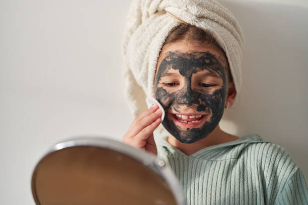 istock Happy girl with moisturizing mask 1727538724