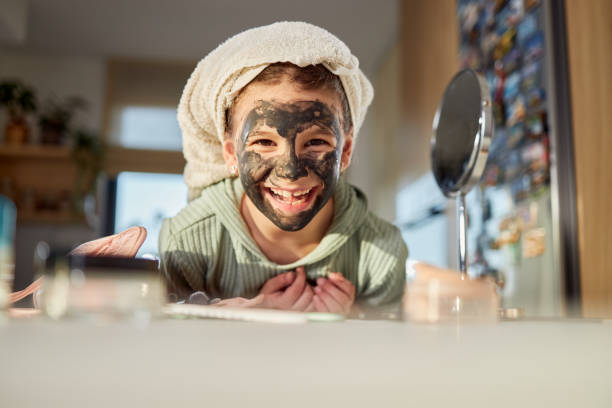 istock Happy girl with moisturizing mask 1727539266