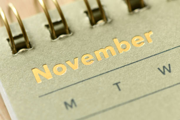 NOVEMBER word on the calendar.