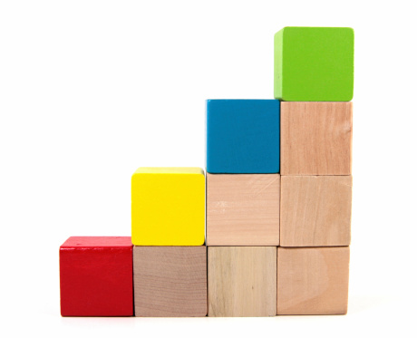 Childhood development - Isolated wood blocks