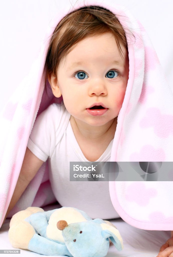Bonito bebê em cobertor - Royalty-free 6-11 meses Foto de stock