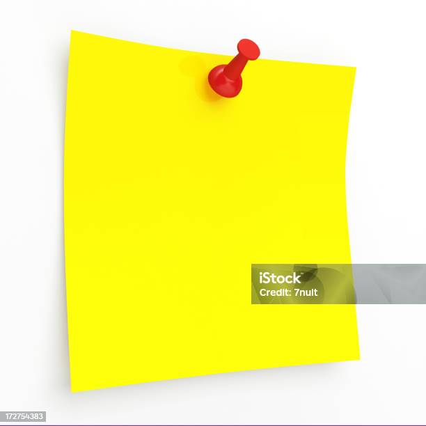 Foto de 3 D Amarela Nota Adesiva e mais fotos de stock de Amarelo - Amarelo, Bloco Espiral, Branco