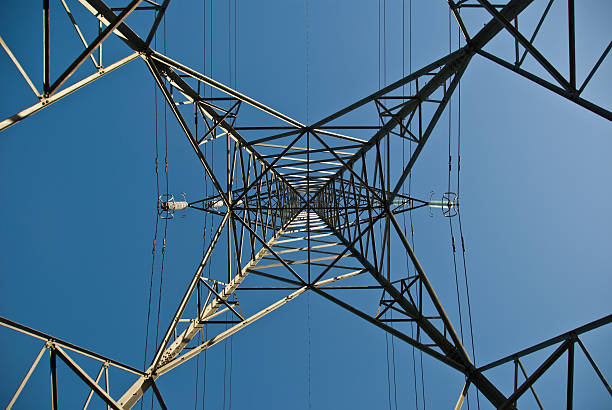 istock Electricity Pylon with Vertical Conductors 172754602