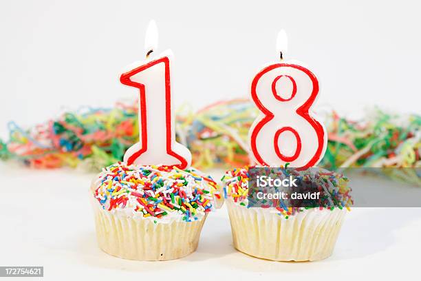 Number Eighteenparty Cake Stock Photo - Download Image Now - 18-19 Years, Birthday, Baking