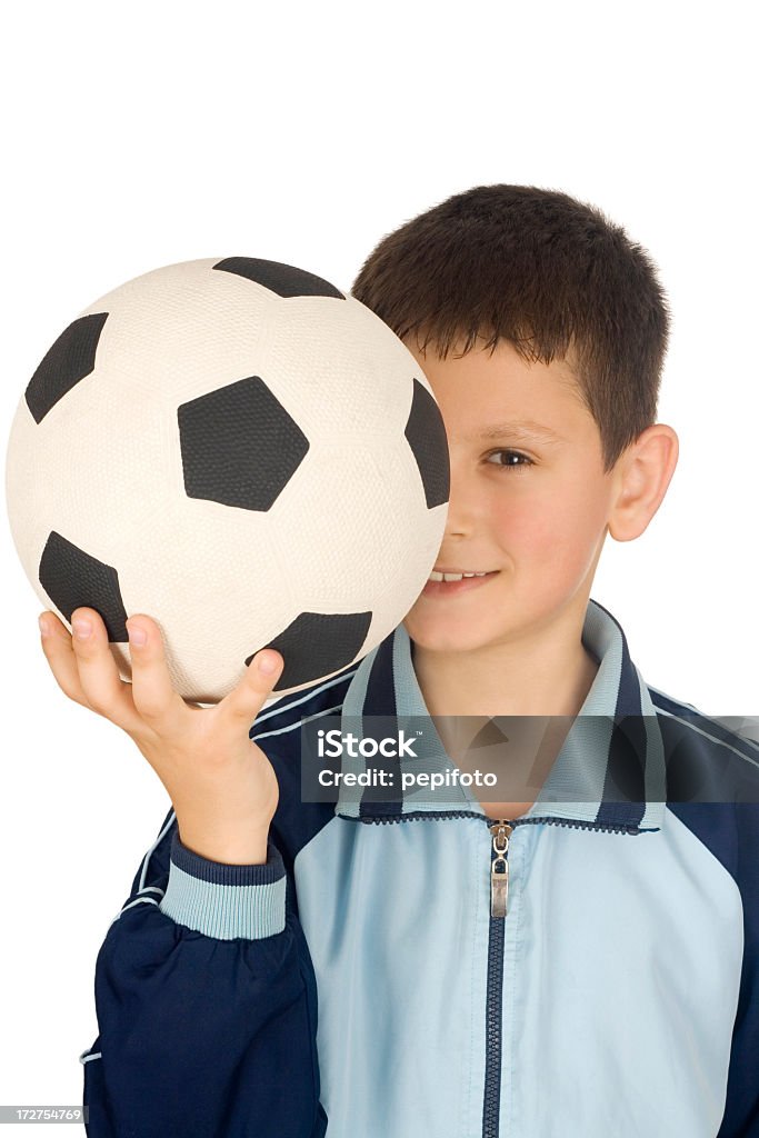 Criança com bola de futebol - Royalty-free Beleza Foto de stock