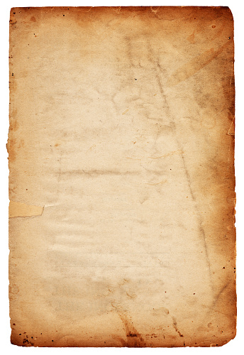 Image of an old, grungy piece of XXXL paper isolated against a white background. Great background file/design element. See more quality images like this in my portfolio.