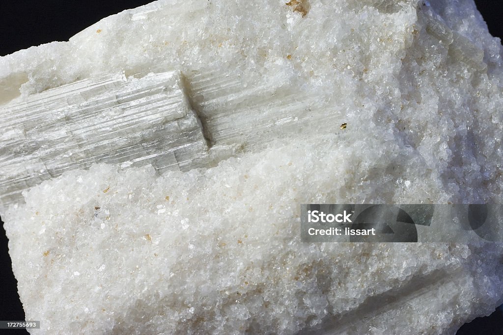 Pedras e minerais-Tremolite em Mármore (Calcite - Royalty-free Branco Foto de stock
