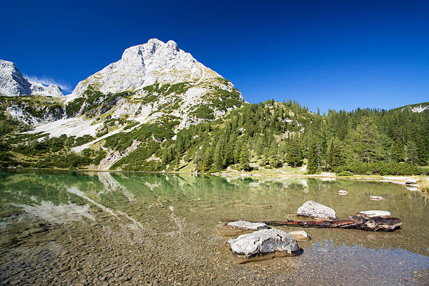 mountain lake stock photo
