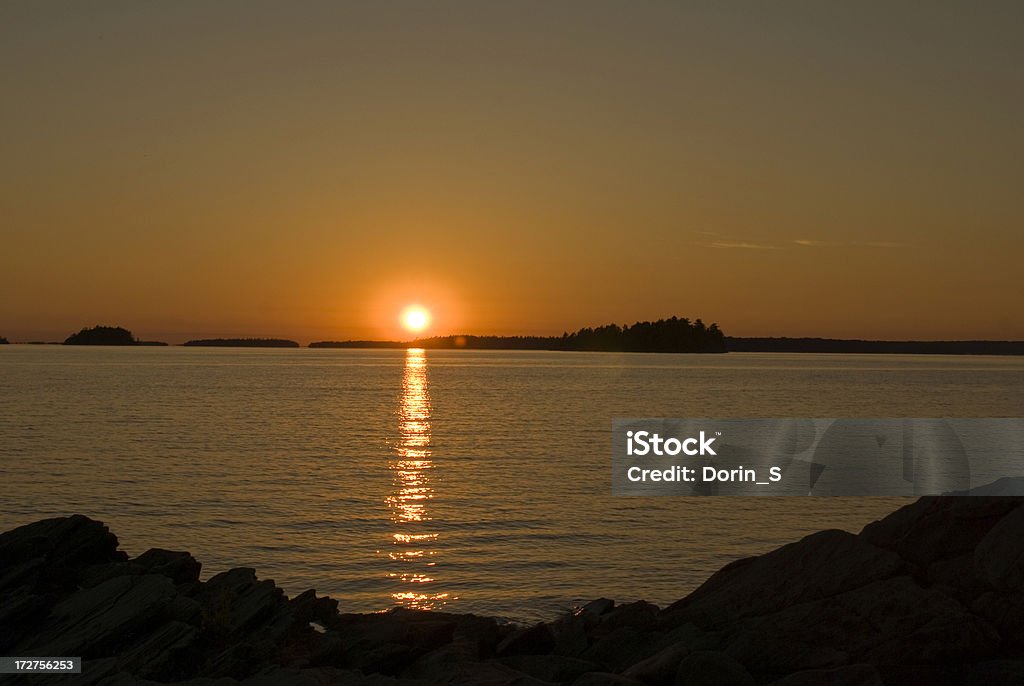 Golden Sonnenuntergang - Lizenzfrei Abenddämmerung Stock-Foto