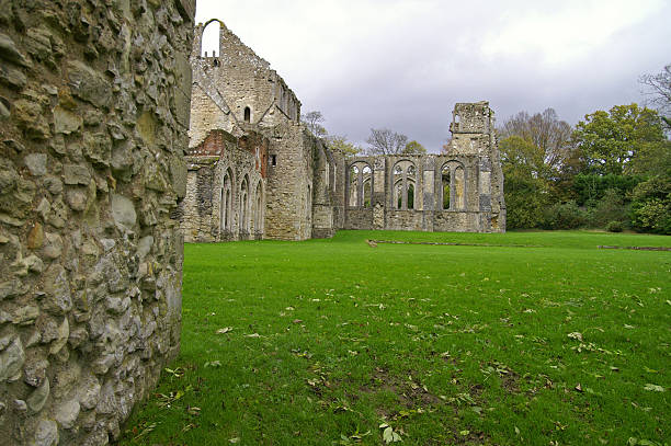 Netley Abbey ruínas - foto de acervo