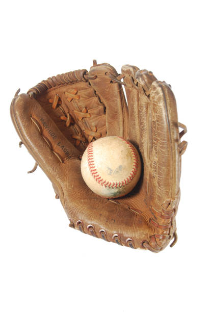 Baseball and glove stock photo