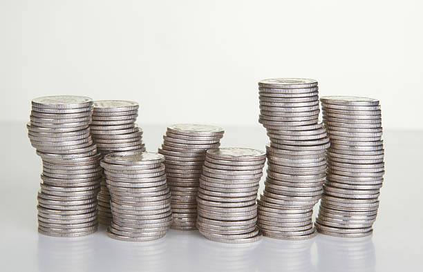 Stack of Swedish Coins stock photo