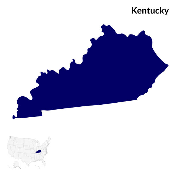 Map of Kentucky. Kentucky map. USA map Map of Kentucky. Kentucky map. USA map kentucky basketball stock illustrations