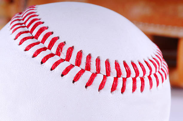 istock Close up view of baseball stitching 172757573