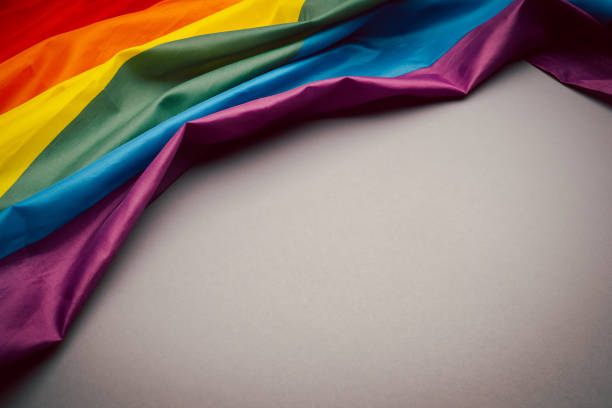 istock The rainbow flag or LGBTQ flag on a gray background 1727586093