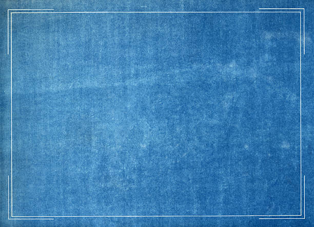 Blueprint frame Blank blueprint background with border blueprint texture stock pictures, royalty-free photos & images