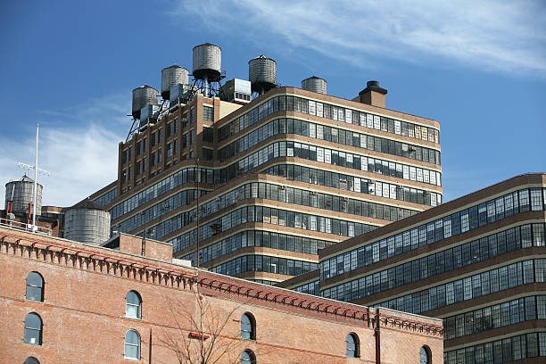 istock Water Towers On Warehouse Rooftop 172758883