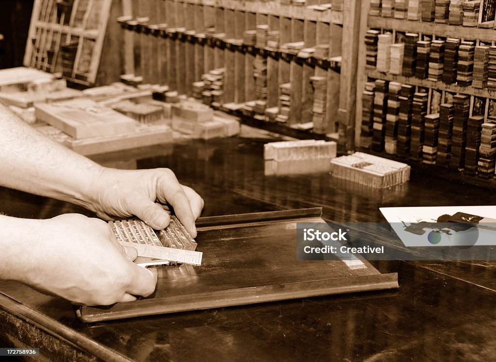 Antecedentes de impresión - Foto de stock de Linotipia libre de derechos