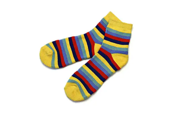 Photo of A pair of colorful striped socks