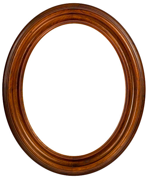 oval noz foto frame. isolado com traçado de recorte - picture frame frame ellipse photograph imagens e fotografias de stock