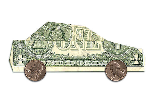 money made car representing car loan, high prices etc.