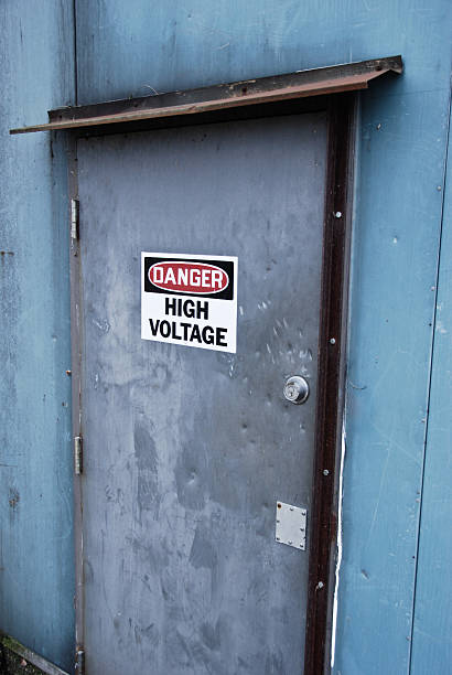 istock Grungy High Voltage Door 172759276