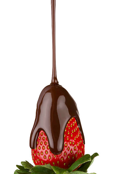 Morango Coberto de chocolate Quente - fotografia de stock