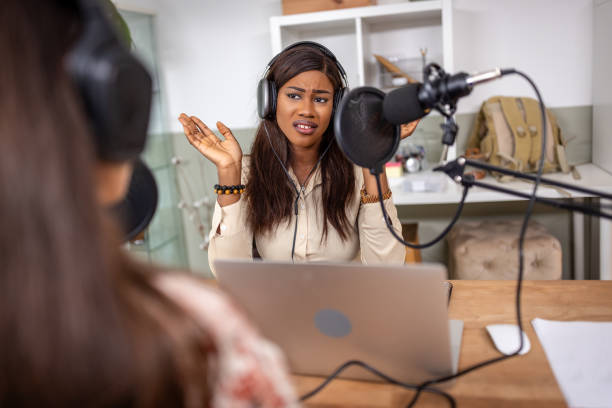 istock Two young women recording podcast 1727602407