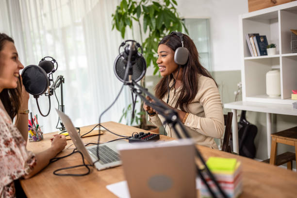 istock Two young women recording podcast 1727605672