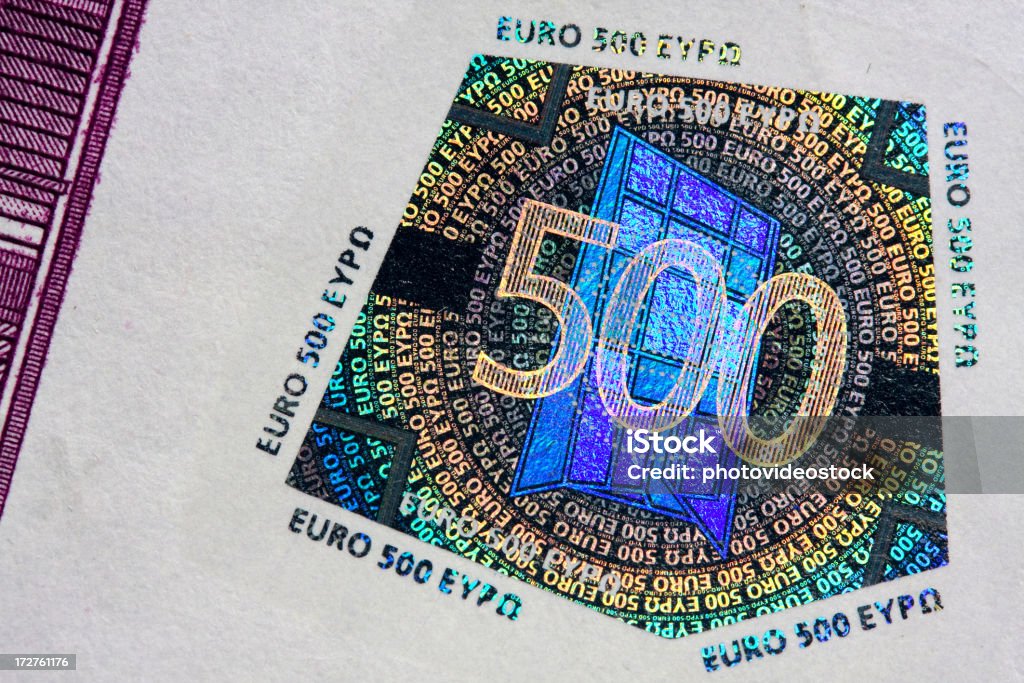 Billet de 500 euros noter Hologramme - Photo de Hologramme libre de droits