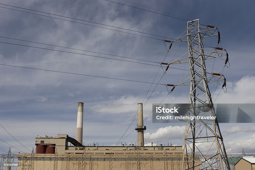 Électricité Tour de transmission et de power plant - Photo de Denver libre de droits