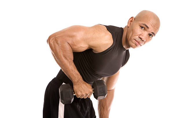 웨이트 교육 - body building weight training men flexing muscles 뉴스 사진 이미지