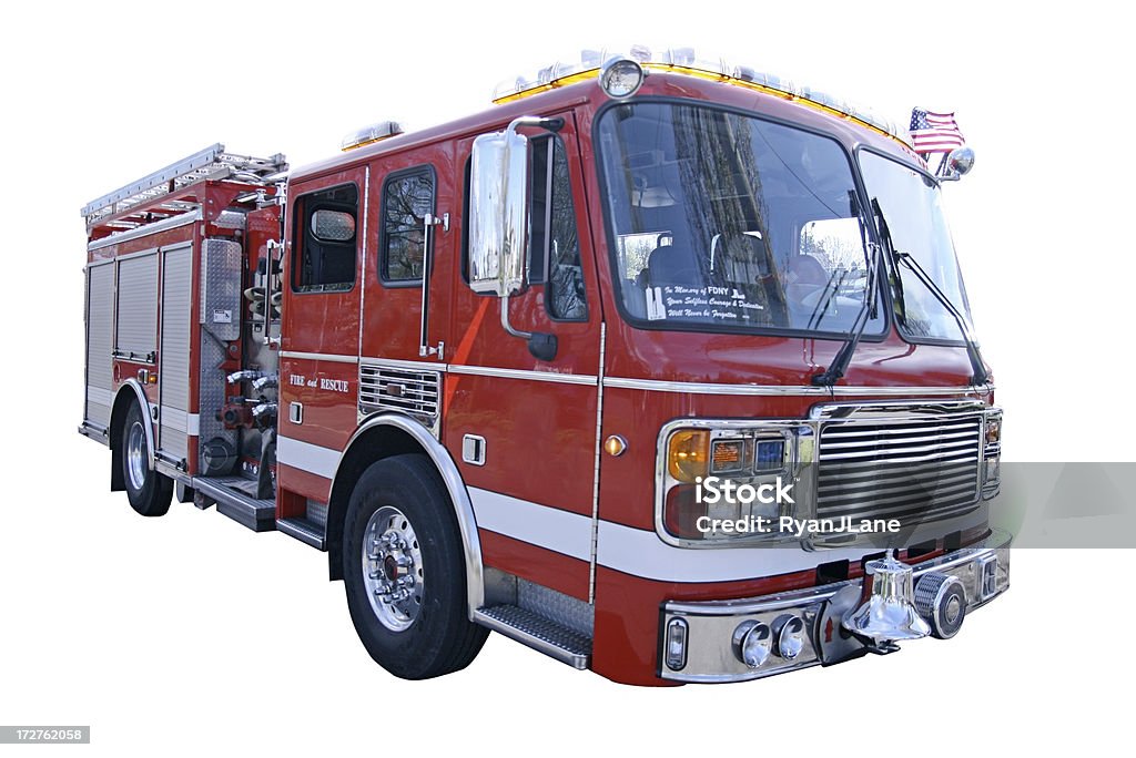 Fire Engine Left Side Fire Engine Wide Angle View Stock Photo - Download Image Now - Cut Out ...