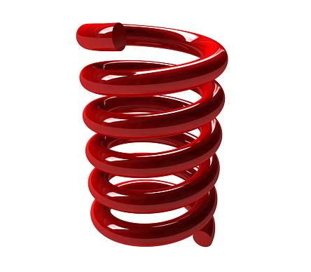 3D Metal Spring on white background