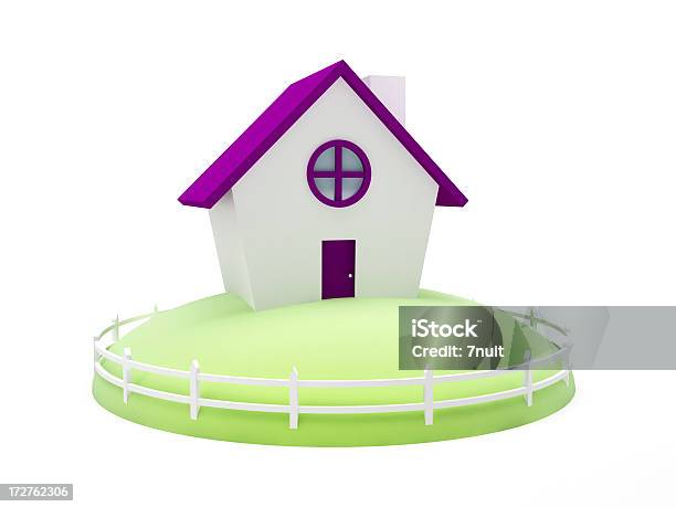 3d House In Th Garden Stock Photo - Download Image Now - Car, Cartoon, Cut Out