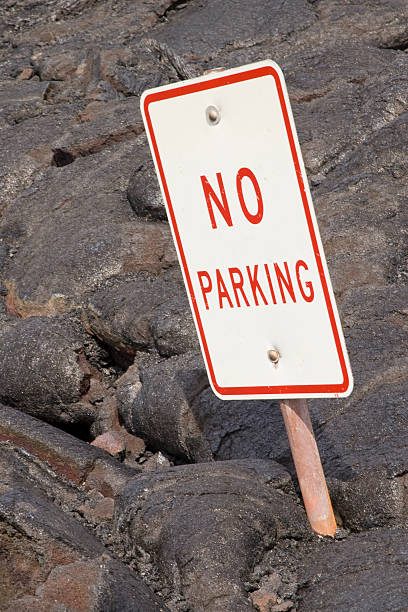 istock No Parking Sign Buried in Lava Flow, Humerous, Unusual 172762566