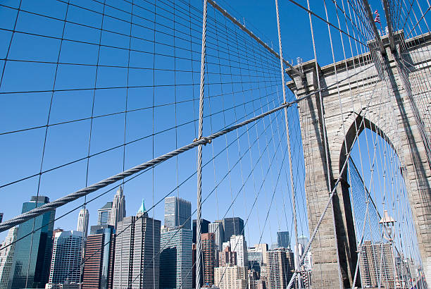 cidade de nova iorque - connection usa brooklyn bridge business imagens e fotografias de stock