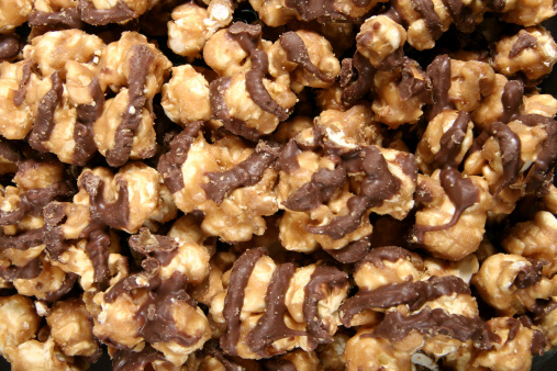 Chocolate and Carmel Drizzled Popcorn