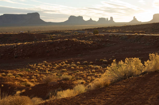 Sunrise Over Monument Valley stock photo