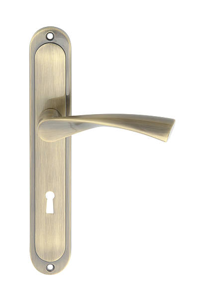 istock Gold Door handle isolated on white 172763416
