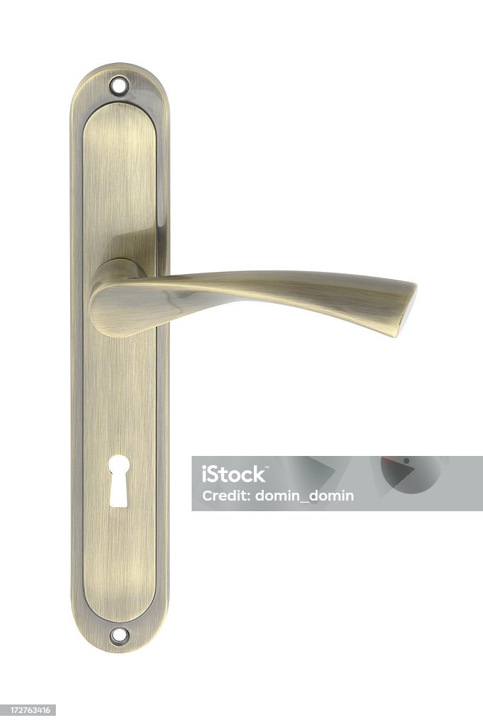 Puxador da porta de ouro isolado no branco - Royalty-free Figura para recortar Foto de stock